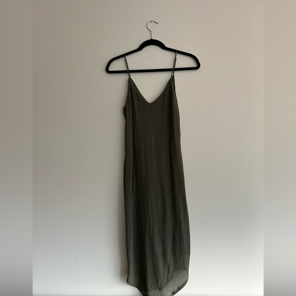 Express | dark green, strappy ankle length dress